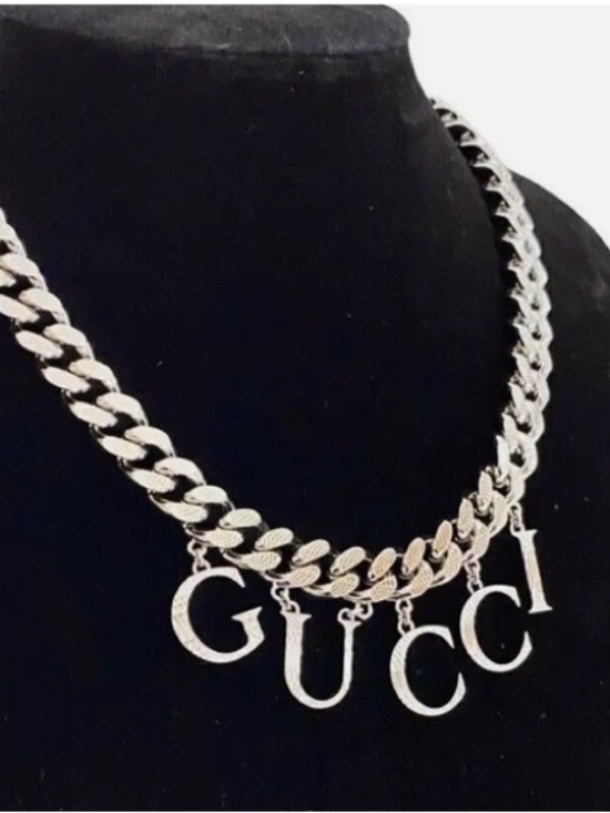 Gucci Jewelry - Gucci Silver-Tone Chunky Letter Pendant Necklace